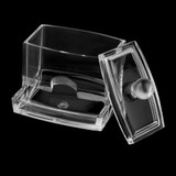 Acrylic Cotton Swab Organizer Box Portable Round Container Storage Case Make up Cotton & Pad Box For Home Hotel Office