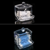 Acrylic Cotton Swab Organizer Box Portable Round Container Storage Case Make up Cotton & Pad Box For Home Hotel Office