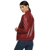 ACEVOG Women Fashion Designer Zipper Synthetic Leather Biker Jacket Spring Autumn PU Leather Motorcycle Casual Jacket Coat XXL