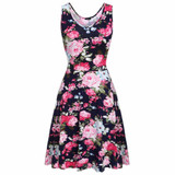 ACEVOG Brand 2017 Summer Vintage Dress Women Sexy 1950s 60s Lady Floral Print Robe Sleeveless Dresses Feminino Vestidos Mujer