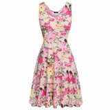 ACEVOG Brand 2017 Summer Vintage Dress Women Sexy 1950s 60s Lady Floral Print Robe Sleeveless Dresses Feminino Vestidos Mujer