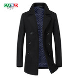 CARTELO made Men's Wool Jackets Spring Autumn winter Brand Men Woolen Coats Middle Long Jackets And Coats Mens Warm coat