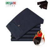 CARTELO 2017 new Winter trousers men Plus thick velvet business casual loose elastic straight pants male fleece warm long pants