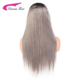 Carina Hair Ombre Grey Hair Color Glueless Lace Front Wigs for Black Women Pre Plucked Brazilian Remy Human Hair Silky Straight