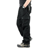 Cargo Pants Mens Cotton Solid Casual Pants Multi Pocket Military Cargo Pants Overall Mens Long Trousers Plus size 30-44