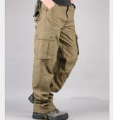 Cargo Pants Mens Cotton Solid Casual Pants Multi Pocket Military Cargo Pants Overall Mens Long Trousers Plus size 30-44