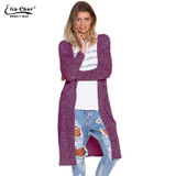 Cardigan Open Stitch Women Sweater Slim Lady Winter Long Knitted Cardigans Tops Brand Plus Size Casual Poncho Women Sweater