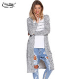 Cardigan Open Stitch Women Sweater Slim Lady Winter Long Knitted Cardigans Tops Brand Plus Size Casual Poncho Women Sweater