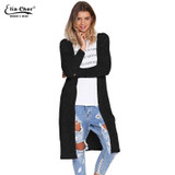 Cardigan Open Stitch Women Sweater Slim Lady Winter Long Knitted Cardigans Tops Brand Plus Size Casual Poncho Women Sweater