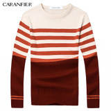CARANFIER 2017 A/W Fashion Men Knitting Sweater Male Striped Cotton Casual Sweater O-Neck Slim Fit Pullover Men Leisure Style