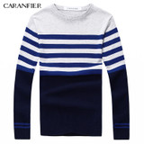 CARANFIER 2017 A/W Fashion Men Knitting Sweater Male Striped Cotton Casual Sweater O-Neck Slim Fit Pullover Men Leisure Style