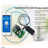 Itead Newest Sonoff TH 10A/16A Temperature And Humidity Monitoring WiFi Smart Switch Wifi Remote Intelligent Modified Parts
