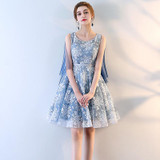 It's YiiYa 2018 Sleeveles O-Neck Fashion Designer Elegant Cocktail Gowns Flowers Pattern Sexy Cocktail Dress LX393