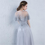 It's YiiYa 2018 O-Neck Fashion Designer Elegant Cocktail Gowns Sexy Illusion Flowers Lace Knee-Length Cocktail Dress LX383