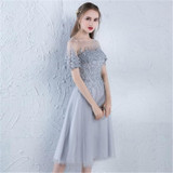 It's YiiYa 2018 O-Neck Fashion Designer Elegant Cocktail Gowns Sexy Illusion Flowers Lace Knee-Length Cocktail Dress LX383