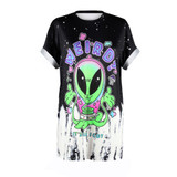 ISTider Hot Sale WEIRD Alien T-Shirt 2017 Summer Casual Loose Tops T Shirt Women Men Hip Hop Couple Clothes Streetwear Plus Size