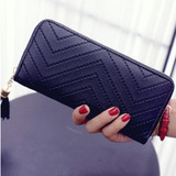 ISKYBOB Women Long Wallet Lady Leather Wallet Clutch Checkbook Purse Tassel Purse Women Long Leather Wallet