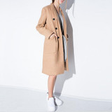 IRISIE Apparel Khaki Double Pockets Lapel Coat Vintage Loose Female Trench Casual Slim Sweet Warm Women Trench Coat