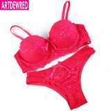 Intimates Set Women Sexy plus size Bra Sets Embroidered Lace Bra And Pantie Set BC 36 38 40 42 Sexy Lingerie Set Brassiere suit