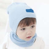 A Hat for A Boy Wool Winter Hats for Girls Boys Children Baby Hat Scarf Set Crochet Letter Knitted Warm Cap Bonnet Enfant