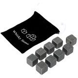 9pcs/set Natural Whiskey Stones Sipping Ice Cube Whisky Stone Whisky Rock Cooler Wedding Gift Favor Christmas Bar
