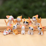 9pcs/set Chi Cat Toys Sweet Cheese cat Doll Figure Set Cat Furnishing 9pcs/set 3cm Height Eco bottle decorated figurine