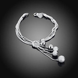Silver Plated Crystal Beads Bracelet