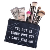 99 BOBBY PINS 3D Print simple make up bag 2017 Fashion Cosmetic case women trousse de maquillage neceser organizer pencil case