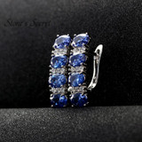 925 Sterling Silver Tanzanite Earrings for Women Blue Stone Fine Jewelry for Wedding 925 Sterling Silver Tanzanite Earrings for Women Blue Stone Fine Jewelry for Wedding