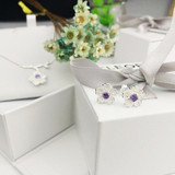 925 Sterling Silver Stud Earrings Plant Flower Statement Trendy For Women Elegant Fashion Party Fine Jewelry Gift Brincos