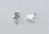 925 Sterling Silver Cute kitten Walking Cat Earrings For Women Girl Lovely Kitty Stud Earrings Sterling-silver-jewelry e1351