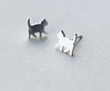 925 Sterling Silver Cute kitten Walking Cat Earrings For Women Girl Lovely Kitty Stud Earrings Sterling-silver-jewelry e1351