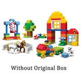 90pcs Happy Farm Animals Building Blocks Sets Large particles Animal Model Bricks Compatible with legoeINGly Duplo Baseplate