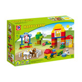 90pcs Happy Farm Animals Building Blocks Sets Large particles Animal Model Bricks Compatible with legoeINGly Duplo Baseplate