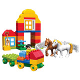 90pcs Happy Farm Animals Building Blocks Sets Large particles Animal Model Bricks Compatible with legoeINGly Duplo Baseplate