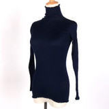 90%Natural Silk 10%Cotton Women pullovers Turtleneck rib knit shirt long sleeve Solid sweater Basic top 2016 Fall Winter