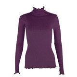 90%Natural Silk 10%Cotton Women pullovers Turtleneck rib knit shirt long sleeve Solid sweater Basic top 2016 Fall Winter