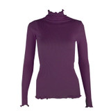90%Natural Silk 10%Cotton Women pullovers Turtleneck rib knit shirt long sleeve Solid sweater Basic top 2016 Fall Winter