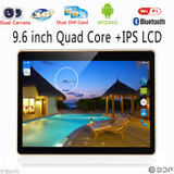 9.6 Inch Original 3G Phone Call Android Quad Core Tablet pc Android 5.1 2GB RAM 16GB ROM WiFi GPS FM Bluetooth 2G+16G Tablets Pc