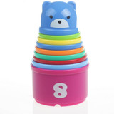 9 pieces/lot Educational kids Toys Figures Letters Folding Cup Stacking Pagoda Baby Children Juguetes Early Intelligence