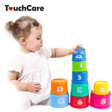 9 pieces/lot Educational kids Toys Figures Letters Folding Cup Stacking Pagoda Baby Children Juguetes Early Intelligence