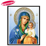 Megayouput 5D diy diamond painting cross stitch 3d diamond embroidery diamond mosaic religion Our Lady picture home decor gift
