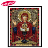 Megayouput 5D diy diamond painting cross stitch 3d diamond embroidery diamond mosaic religion Our Lady picture home decor gift