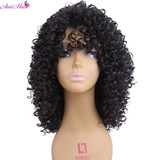 Medium Length Afro Kinky Curly Synthetic Full Wig Heat Resistant Fiber Hair Wigs For Black Women Medium Length Afro Kinky Curly Synthetic Full Wig Heat Resistant Fiber Hair Wigs For Black Women