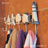 Mediterranean Style Hook Clothes Rack Cloth Hook Wall Hook Robe Hook for Bathroom Acces Home Decoration Accessories