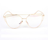 Mecol 2016 New Cat Eye Sunglasses Women Brand Designer Fashion Twin-Beams Rose Gold Mirror Cateye Sun Glasses For Female UV400