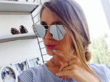 Mecol 2016 New Cat Eye Sunglasses Women Brand Designer Fashion Twin-Beams Rose Gold Mirror Cateye Sun Glasses For Female UV400