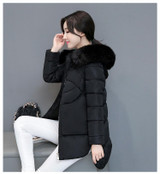 MECEBOM Women's Jacket Winter 2017 New Medium-Long Cotton Parka Plus Size Coat Slim Ladies Casual Clothing