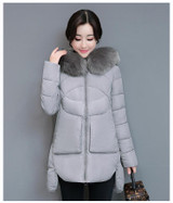 MECEBOM Women's Jacket Winter 2017 New Medium-Long Cotton Parka Plus Size Coat Slim Ladies Casual Clothing