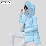 MECEBOM Women's Jacket Winter 2017 New Medium-Long Cotton Parka Plus Size Coat Slim Ladies Casual Clothing